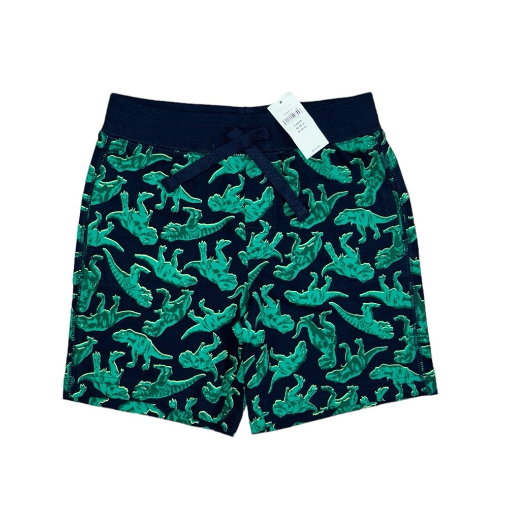 NWT GAP Dinosaur Pull On Shorts 5 Green Navy